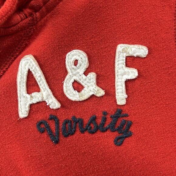 Abercrombie & Fitch NY Hoodie Sweatshirt Women Large Red Pullover Activewear Top - Picture 6 of 15